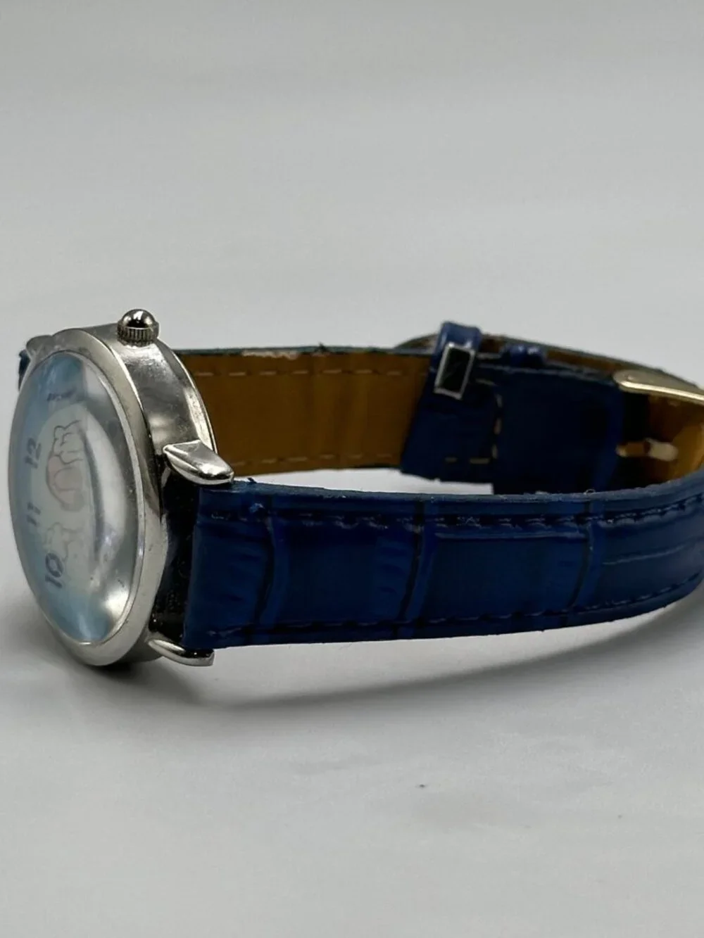 3/$30 Dingbats Watch Women Silver Tone Angel Dial Rotating Cloud Second Hand 8